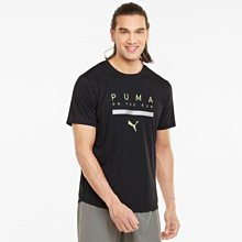 南◇2021 10月 PUMA RUN SS LOGO 短T 52085501 黑 吸濕排汗 慢跑 健身 訓練 運動短T