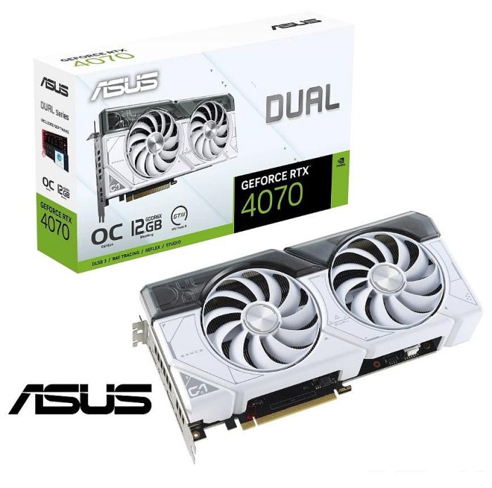 現貨】全新 ASUS 華碩 DUAL RTX4070 O12G WHITE 顯示卡 電競 超頻雙風扇 DLSS 光追 4K【公司貨享保固