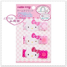 小花花日本精品♥ Hello Kitty  造型姓名標籤組 後方可寫名字  3入大臉56853308