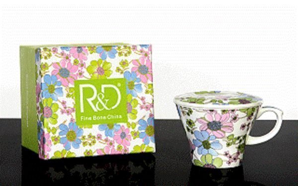點點蘑菇屋{有蓋 骨瓷馬克杯}英國Royal Duke 綠野仙蹤 / 小野菊 粉紅 精緻骨瓷杯~附精緻紙盒