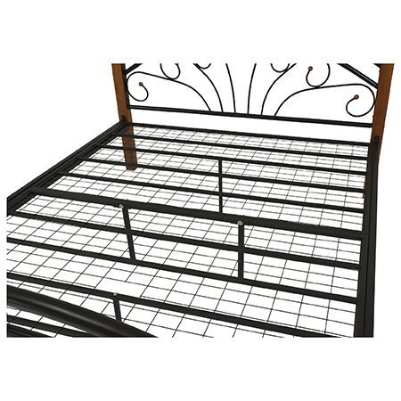 【N D Furniture】台南在地家具-歐式設計款橡膠木實木單人鐵床架/(另有同款雙人床架)BG