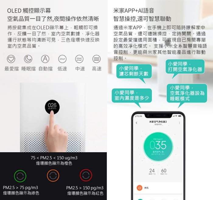 賣場最低價 小米有品 小米 智能 空氣淨化器3 加強版 PRO版 空氣清淨機 除甲醛 除菌 抗菌 2S 保固1年