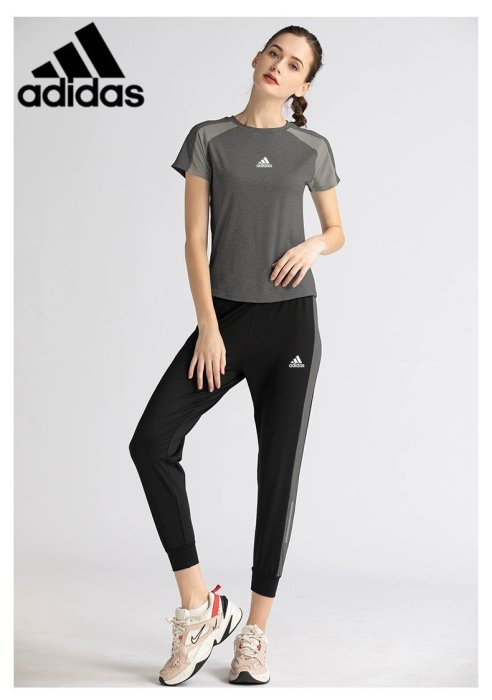 ～尤尚運動服飾～ Adidas 三葉草 愛迪達速幹衣運動套裝女夏季 網紗透氣健身服瑜伽服寬鬆顯瘦 289256