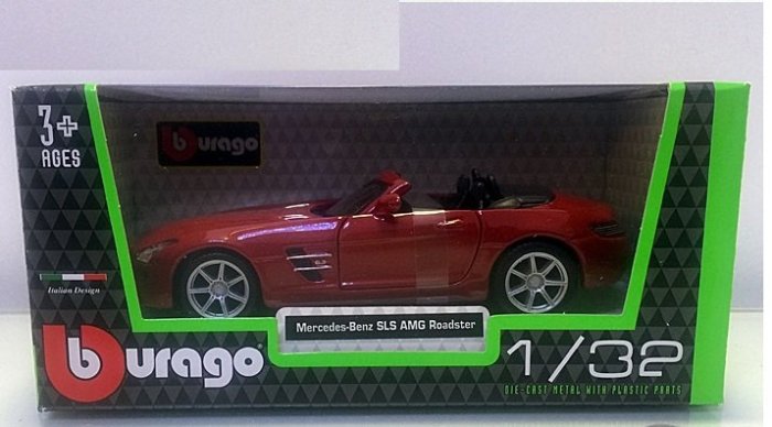 Bburago 比美高 Benz SLS AMG Roadster 賓士 敞篷 跑車 1:32 合金車 收藏 模型 贈品