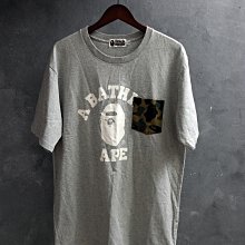 CA 日本品牌 A Bathing Ape 淺灰 純棉 休閒短t XL號 一元起標無底價Q844