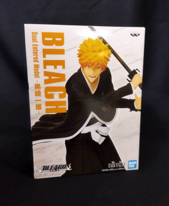 B-8 櫃 ： 代理版 KUROSAKI ICHIGO 黑崎一護 BANPRESTO BLEACH 死神　天富