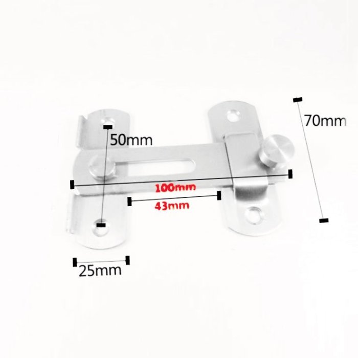 『寰岳五金』100mm不鏽鋼 平閂鎖 不銹鋼 門栓 拉門防盜扣 卡式門閂 簡易門閂鎖 掛扣 門扣 門止 雙用打掛閂 門鎖