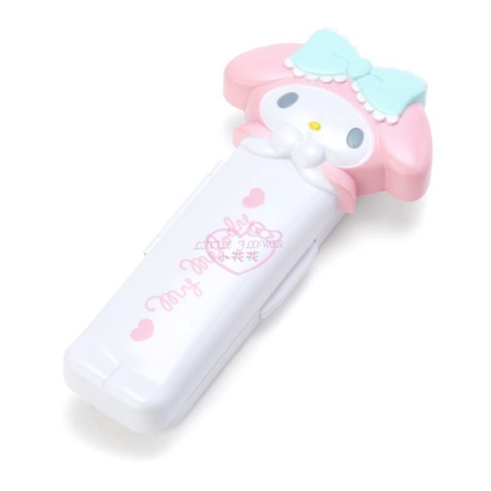 ♥小公主日本精品♥ My Melody 美樂蒂《粉白》全身造型塑膠印鑑收納盒印泥印鑑章袋印章盒60149206