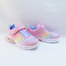 Skechers 買鞋送襪 S LIGHTS 中童 302312LPKMT 愛心燈鞋 魔鬼氈 粉【iSport愛運動】