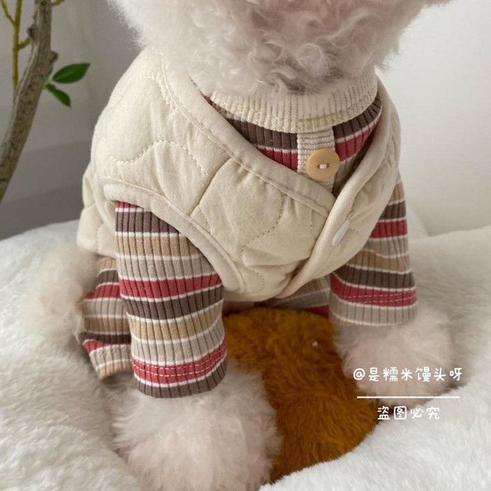 廠家出貨Ins秋冬新款寵物狗衣服泰迪比熊冬季保暖加絨馬甲開衫貓咪厚外套