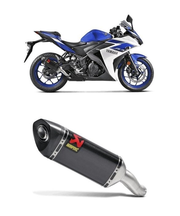 【小港二輪】 現貨 YZF-R3 Akrapovic 碳纖維 卡夢 附消音塞 蠍子管 GP 短管 罐頭管 歪嘴蠍