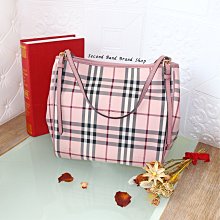 二手旗艦 Burberry 2017春夏新品  煙燻玫瑰色 格紋 雙肩/手拿包 義大利製造(中友店)  24904