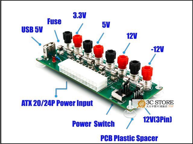 ATX電源轉接板 端子板 20/24 Pins ATX轉接卡