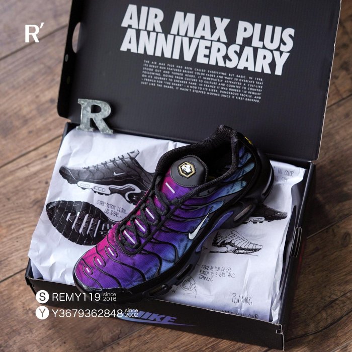 R'代購 Nike Air Max Plus 25th Anniversary Varsity Red 藍紫紅黑 熱帶魚 FV0393-001