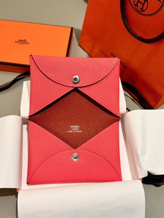 全新羅馬機場購入正品～Hermes 愛馬仕 Calvi VERSO CARD HOLDER 雙色卡包/卡片夾