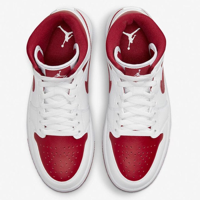 ❤奢品匯&專櫃直出❤Nike耐吉女鞋Air Jordan 1 Mid白紅反轉芝加哥籃球鞋板鞋BQ6472-161