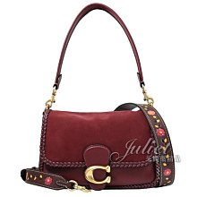 【茱麗葉精品】全新精品 COACH 專櫃商品 CJ817 SOFT TABBY 絨面拼接編織造型兩用包.酒紅 現貨