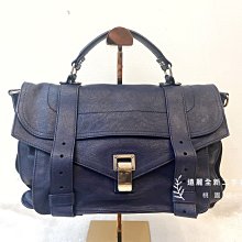 遠麗精品(桃園店) D0026 PROENZA SCHOULER 深藍色山羊皮銀扣PS1兩用包