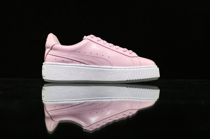 Puma White-Gold Basket Platform Core 彪馬 粉白 厚底 松糕鞋 364040-03