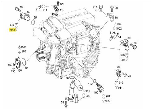 W203 S203 M271 ML M112 M113 00-07 正時感應器插頭外殼 (偏心軸用  原廠) 0005452584