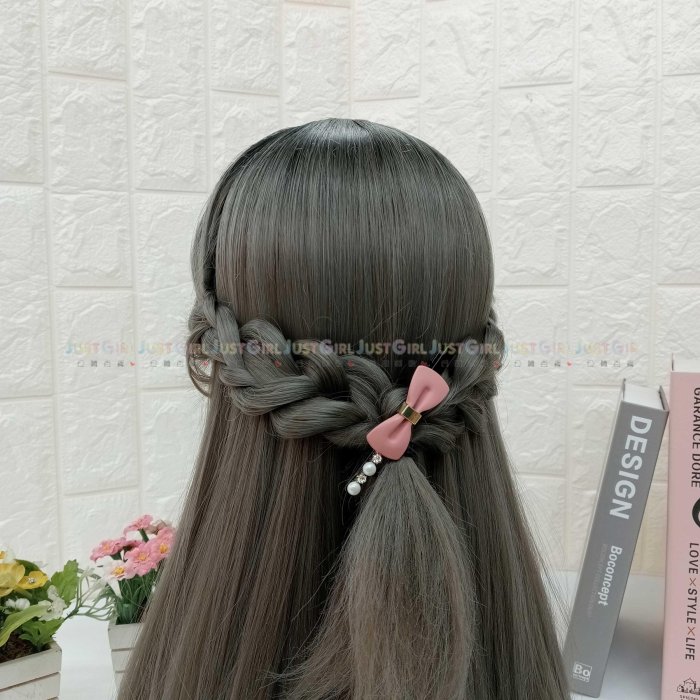 韓國 金屬 水鑽 珍珠 蝴蝶結 造型 四色 壓夾 髮夾 髮飾