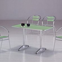 [家事達] 台灣OA-524-4/5 蘋果綠鋁合金休閒桌椅組 餐桌椅組 特價