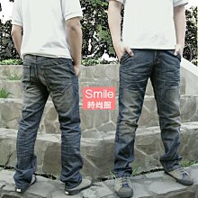 【Y796】SMILE-潮流嚴選．抓皺洗舊刷色直筒牛仔長褲