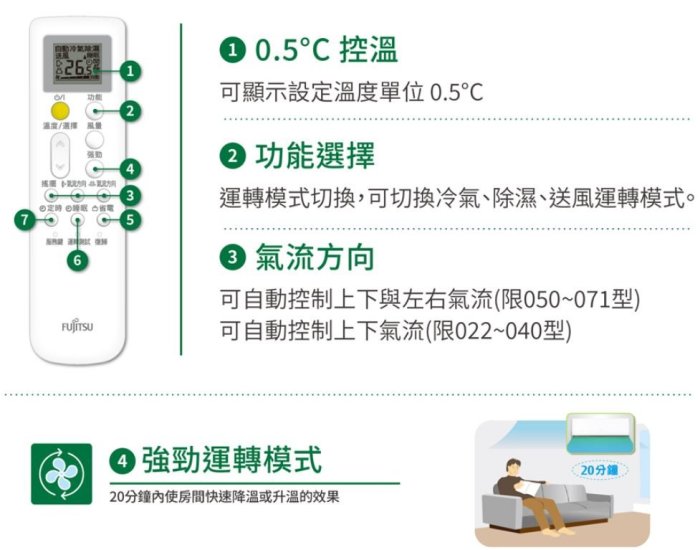 【裕成電器‧電洽最便宜】日本富士通變頻優級冷氣ASCG071CMTC/AOCG071CMTC 另售 RAC-71JP