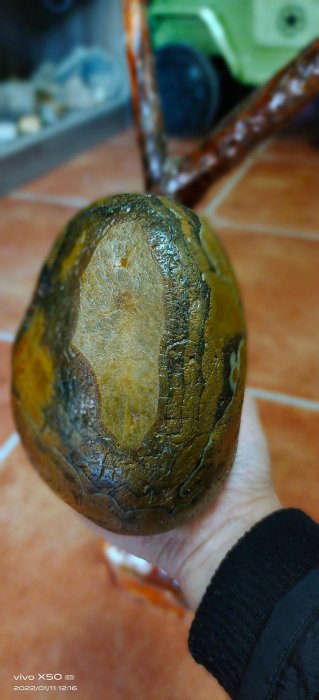 【二手】 3.36斤凈重 馬達加斯加瑪瑙擺件 畫面石535 瑪瑙 原石 眼睛石【清雅齋】