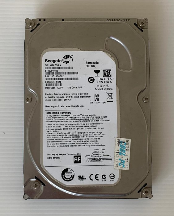 500G三顆1標 Seagate ST500DM002 +WD WD5000AAKX +Seagate ST3500418AS