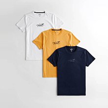 【HOLLISTER Co.】【HCO】HC男款短袖T恤三件組白黃藍 F02220126-01