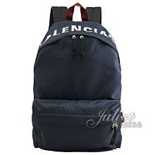 【茱麗葉精品】全新精品 BALENCIAGA 巴黎世家 507460 電繡品牌LOGO帆布後背包.深藍 大 預購