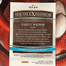 2022 Select Kahlil Watson Youth Explosion Prospect Autograph Auto #127/299