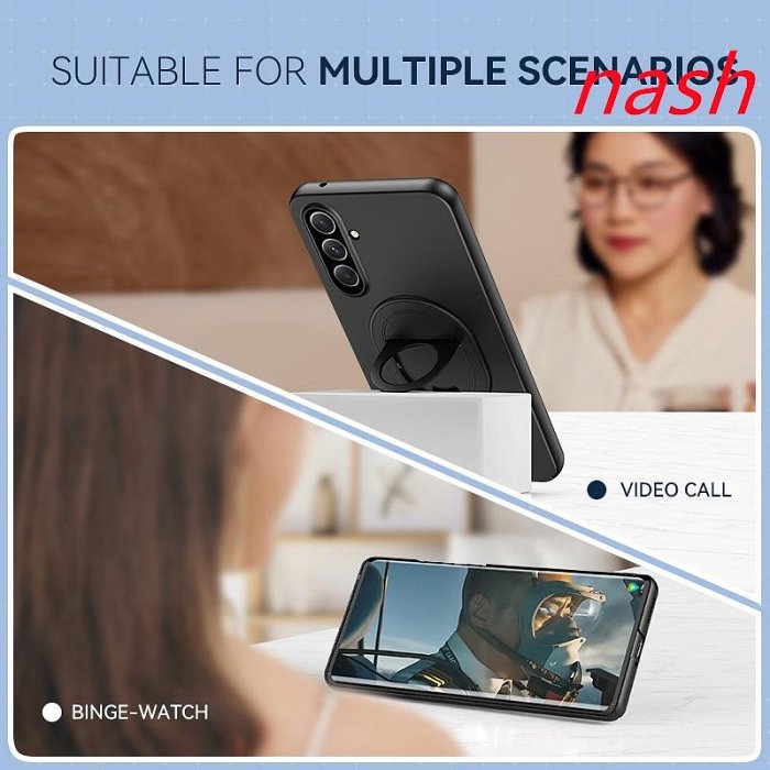 SAMSUNG 適用於三星 Galaxy A14 A24 A34 A54 手機配件鏡頭保護防指紋親膚磁吸一體式手指折疊支