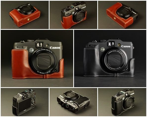 【台灣TP】 Canon  G16  真皮相機底座 頭層牛皮  相機包 底座皮套 艷麗上市