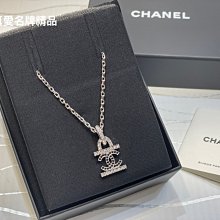 《真愛名牌精品》CHANEL AB8961 雙C 黑瑪瑙 銀鑽 項鍊 *全新品*代購