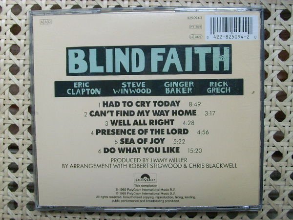 CD~超級經典Eric Clapton前團Blind Faith--Blind Faith專輯...收錄Well All Right等