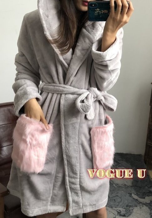 ☆VOGUE U☆英國品牌~立體獨角獸珊瑚絨連帽睡衣 睡袍 聖誕交換禮物(特價) 【O5009X】