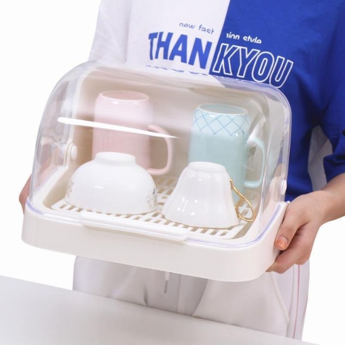 【熱賣精選】水杯收納箱奶瓶防塵收納盒廚房收納盒用品保潔箱水杯架碗筷收納盒