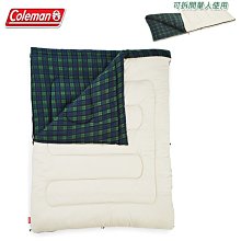 【暫缺貨】Coleman CM-33804 冒險者橄欖格紋刷毛睡袋/C0 可拆式 化纖睡袋 纖維睡袋 信封型睡袋 雙人睡