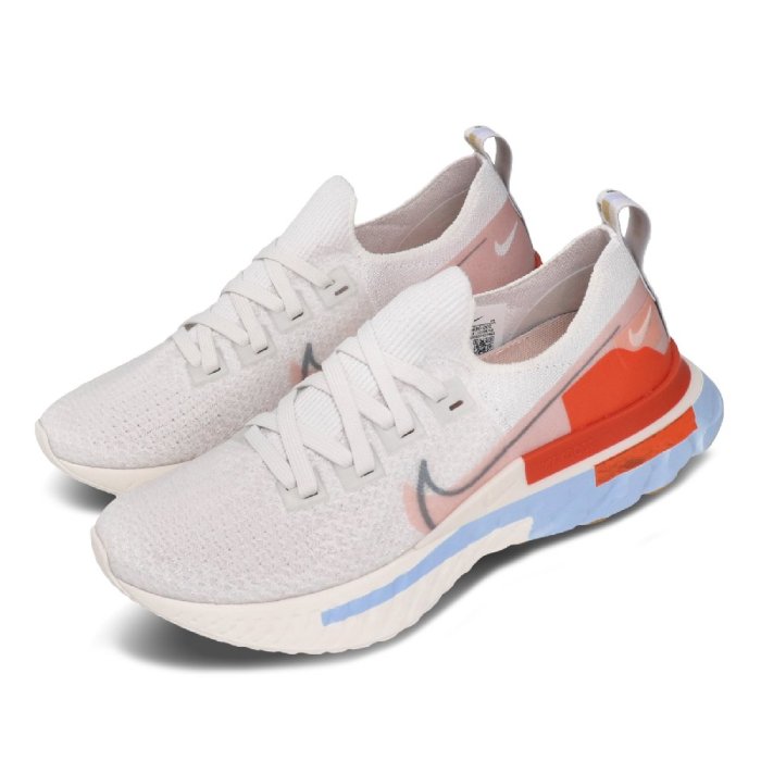 CodE= NIKE W REACT INFINITY RUN FK PRM 編織慢跑鞋(白藍橘)CU0430