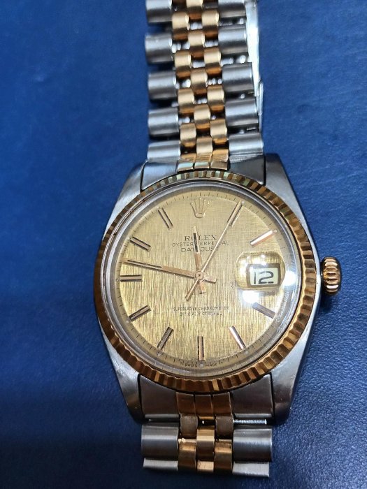 ROLEX1601半金自動錶 1570機芯 中金特殊面板色澤漂亮；16013 16233整支原裝機器讚k金 勞力士 1601