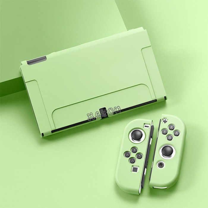 包子の屋2021新款switch oled磨砂分體式保護套TPU oled全包軟殼可插底座