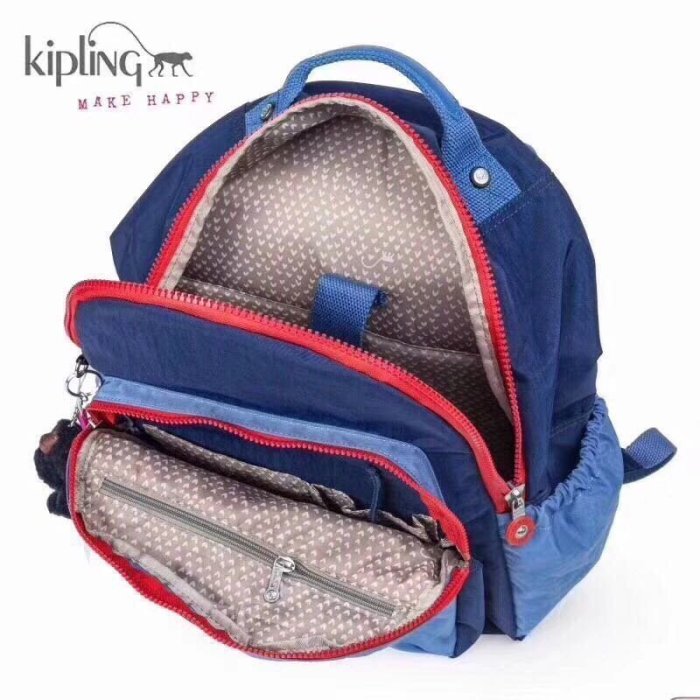 Kipling 猴子包 K21305 K10898 黑底金色印花 多用拉鍊款輕量雙肩後背包 大款 限時優惠 防水