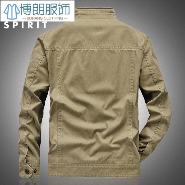 Jeep SPIRIT 秋冬夾克男大衣軍裝外套男寬鬆純棉風衣加大碼 6XL-博朗服飾