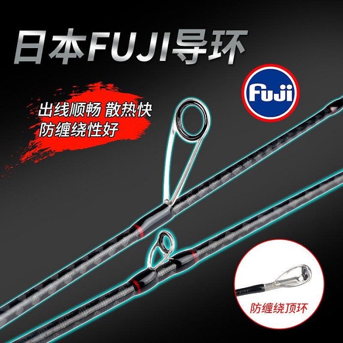 釣具 釣竿 碳素路亞竿1.98米2.06米3A軟木手把FUJI A環星光噴漆超快調路亞桿82 SE109