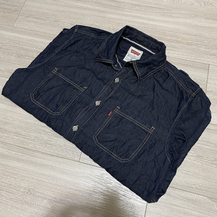 Levi's levis M號 實際L號 深藍原色牛仔襯衫