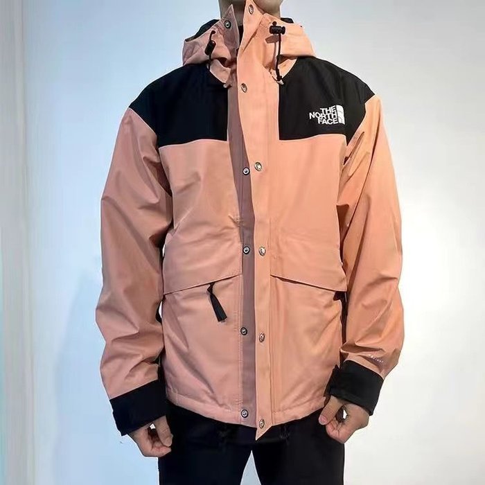 亞軒潮店 THE NORTH FACE 男女同款戶外防風防水單層夾克衝鋒衣外套 風衣連帽撞色工裝