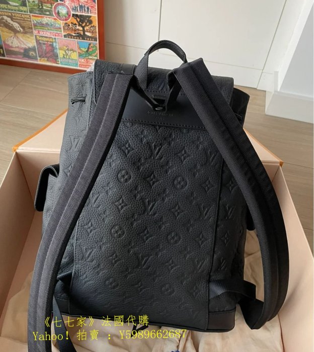 LV 路易威登 CHRISTOPHER PM 黑色壓紋男士 雙肩包 後背包 背包 M20899