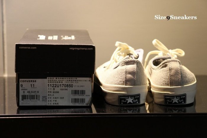 CONVERSE X REIGNING CHAMP CT OX GREY US9 全新 拍賣唯一